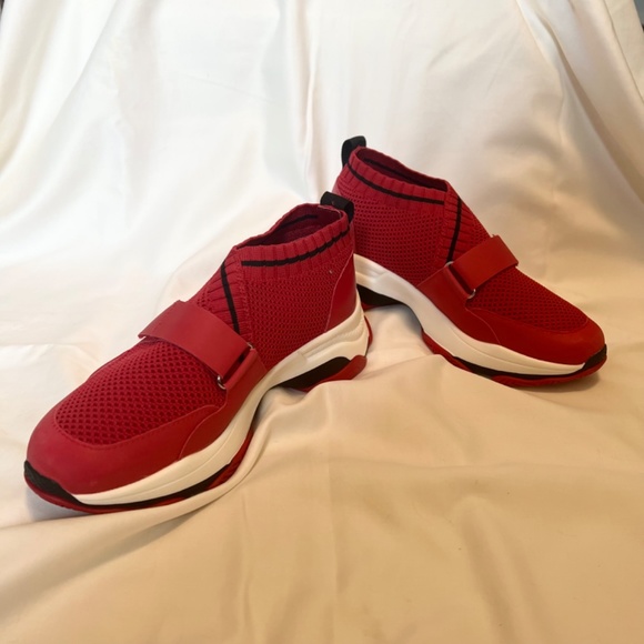 Steve Madden Red Medina Velcro Sneakers - Picture 3 of 9